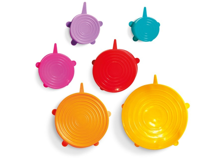 set 6 coperchi salvafreschezza in silicone